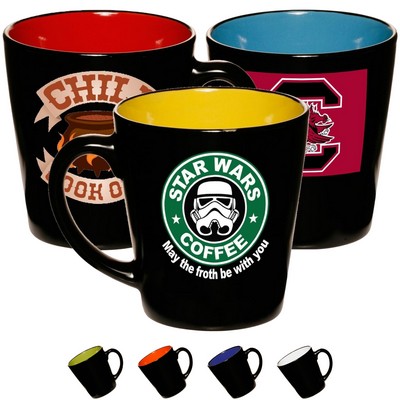 Two-Tone Ceramic Coffee Mugs 12 oz. Classic Latte Mug