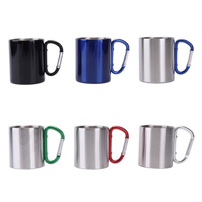Stainless Steel Coffee Mugs w/ Carabiner