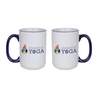 15 Oz. Mug Colored Rim & Handle-Closeout